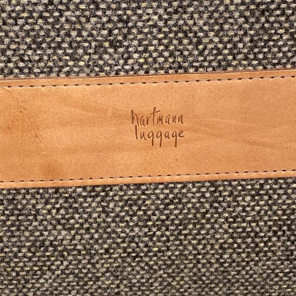 Vintage Hartmann Luggage Leather & Tweed Rolling Suitcase - Picture 9 of 16